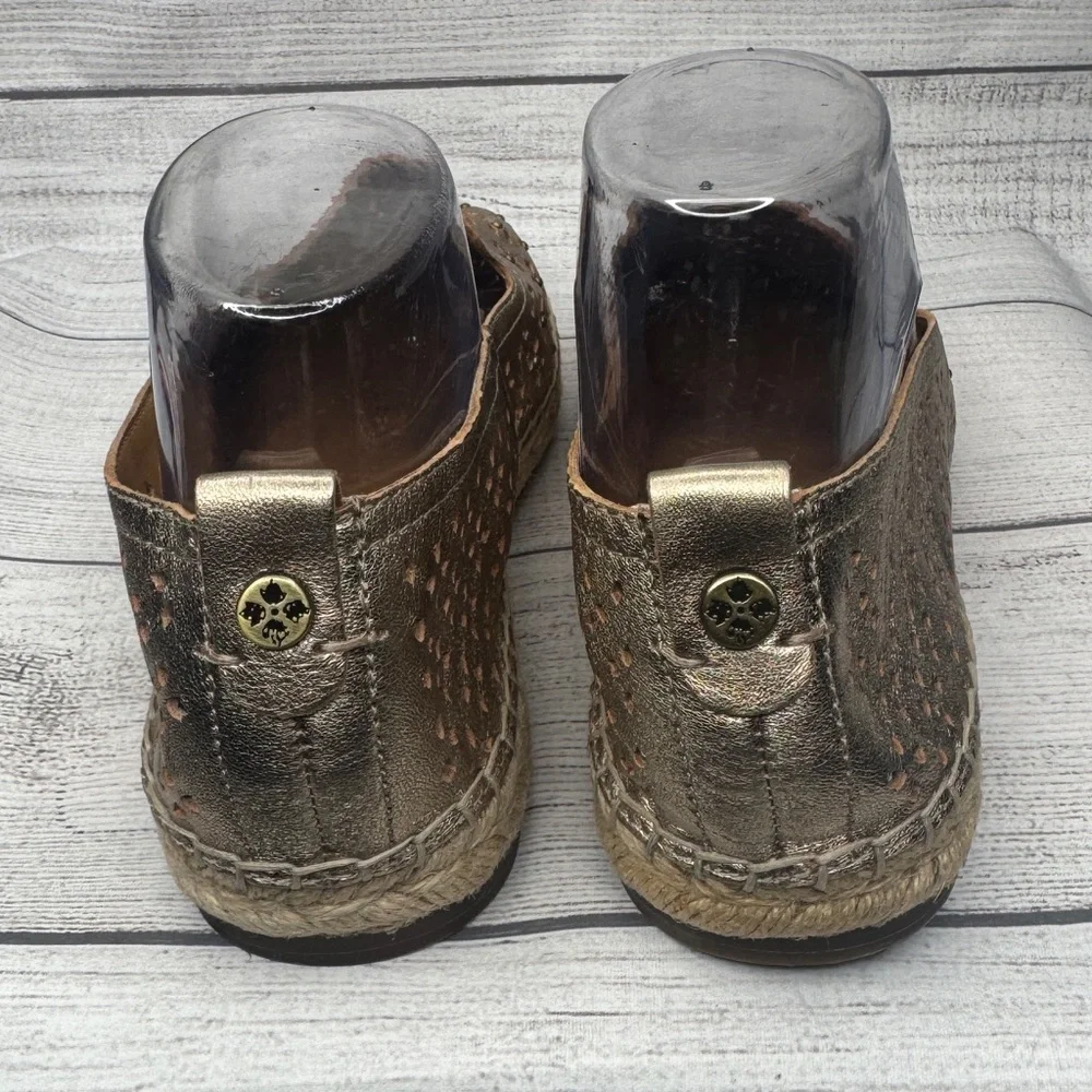 Patricia Nash Women Espadrille Flats‎ Elena Size US 8.5M Pale Gold Leather